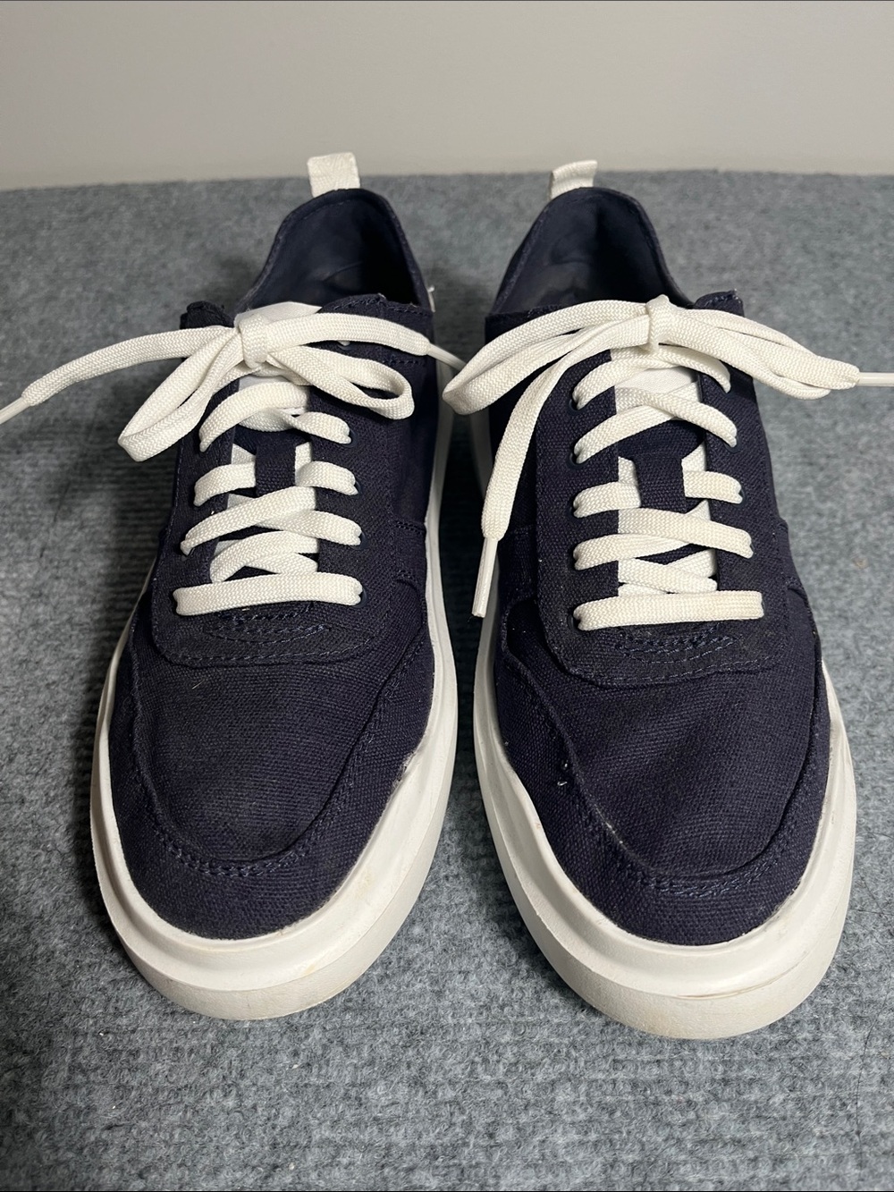 Cole Haan Navy Canvas Low-Top Sneakers with White Laces